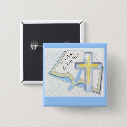 Blue Cross Christlich Religious Backpack oder Hut Button (Vorne & Hinten)