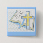 Blue Cross Christlich Religious Backpack oder Hut Button (Vorderseite)