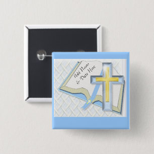 Blue Cross Christlich Religious Backpack oder Hut Button