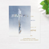 Blue cross First Communion remembrance card (Schreibtisch)