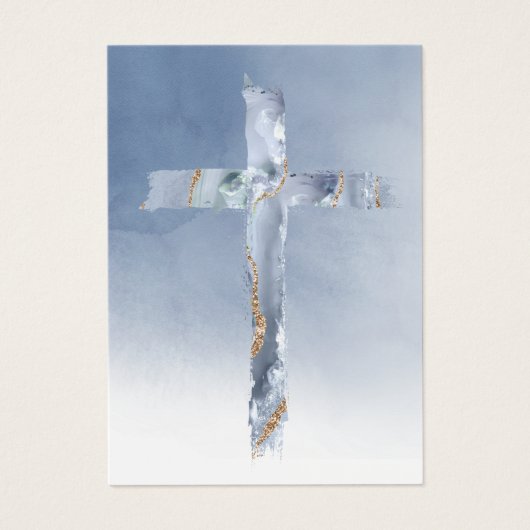 Blue cross First Communion remembrance card (Vorderseite)