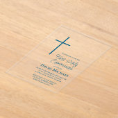 blue cross First Holy Communion boy Acryleinladungen (Ablage )