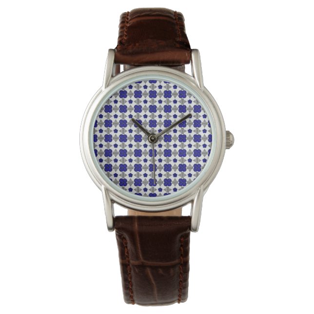 Blue Cross Motif Armbanduhr (Vorderseite)
