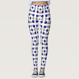Blue Cross Motif Leggings
