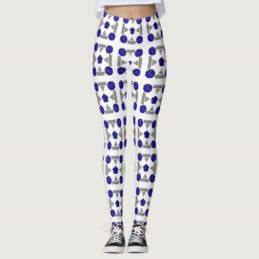 Blue Cross Motif Leggings (Vorderseite)