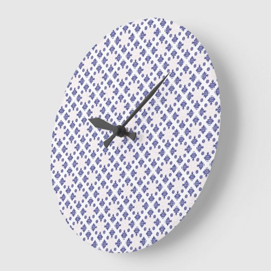 Blue Cross Pendant Pattern Große Wanduhr (Winkel)