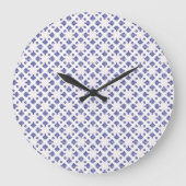 Blue  Cross Pendant Pattern  Große Wanduhr (Vorderseite)