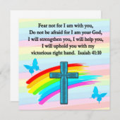 BLUE CROSS UND BUTTERFLY ISAIAH 41:10 EINLADUNG (Vorne/Hinten)