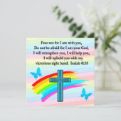 BLUE CROSS UND BUTTERFLY ISAIAH 41:10 EINLADUNG (Stehend Vorderseite)