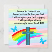 BLUE CROSS UND BUTTERFLY ISAIAH 41:10 EINLADUNG (Vorderseite)