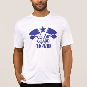 Blue Crossed Flags Color Guard Vater T - Shirt