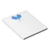 Blue Crossed Pickleball Paddle & Ball Custom Notizblock (angewinkelt)