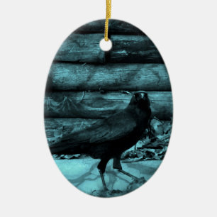Blue Crow Shadows Keramikornament
