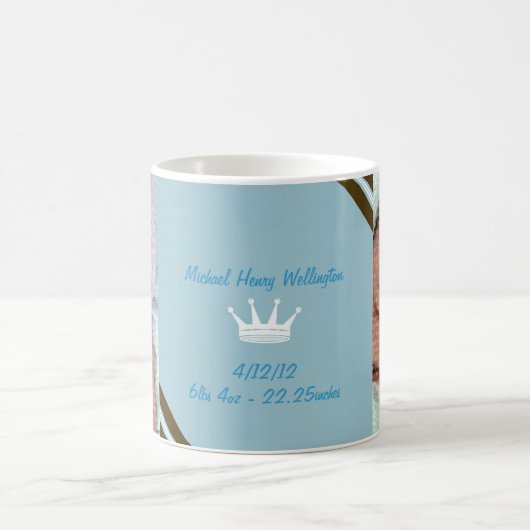 Blue Crown Baby Foto Collage Tasse (Mittel)