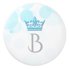 Blue Crown & Dots Royal Personalisiert Letter Knob Keramikknauf