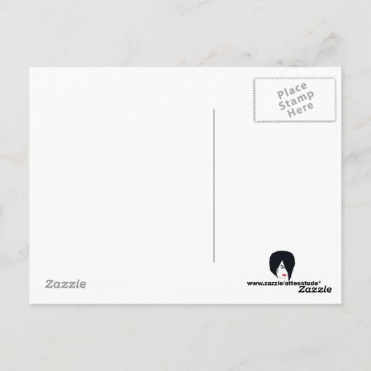 Blue Crown Filigree Herzpostkarte Postkarte (Rückseite)