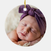 Blue Crown Foto Baby's First Christmas Keramik Ornament (Hinten)