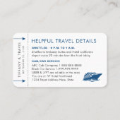 Blue Crucket Boarding Pass Place Escortkarte Platzkarte (Rückseite)