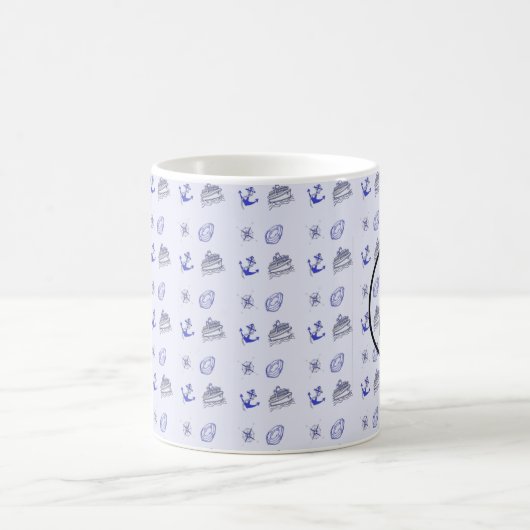 Blue cruise ship business pattern kaffeetasse (Mittel)