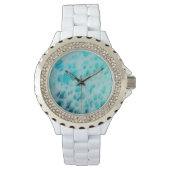 Blue Crush - Abstract Coastal Artwork  Armbanduhr (Vorderseite)