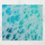 Blue Crush - Abstrakte Küstenkunst  Schaumweinetikett (Einzelnes Label)