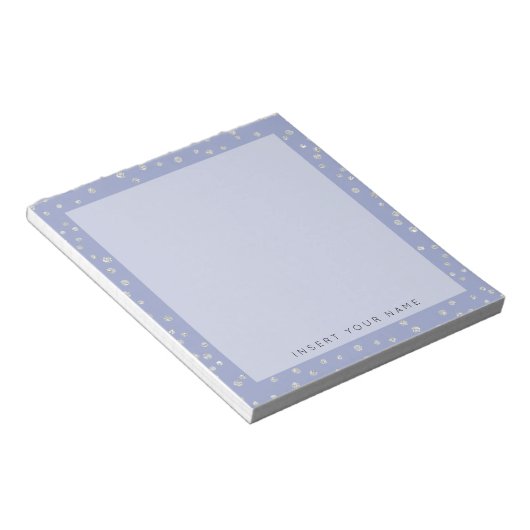 Blue Crystal Confetti Notepad 5.5" x 6" Notizblock (angewinkelt)