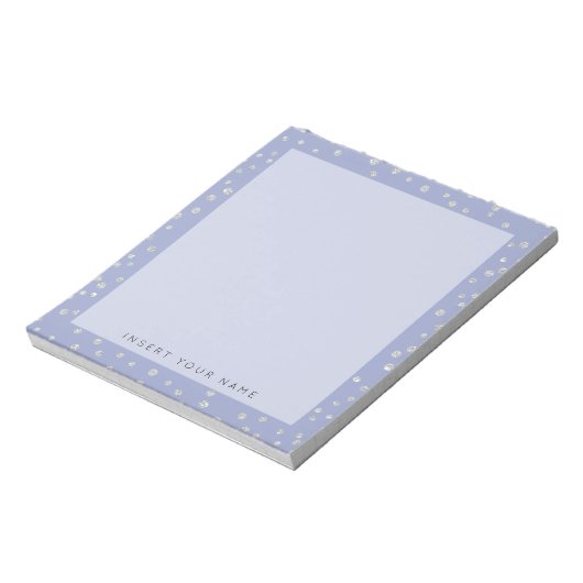 Blue Crystal Confetti Notepad 5.5" x 6" Notizblock (Rotiert)