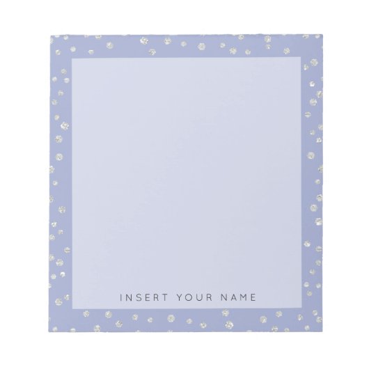 Blue Crystal Confetti Notepad 5.5" x 6" Notizblock (Vorderseite)