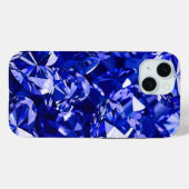 Blue Crystal Diamond Hearts Case-Mate iPhone Hülle (Rückseite (Horizontal))