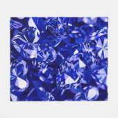 Blue Crystal Diamond Hearts Fleecedecke (Vorderseite (Horizontal))