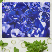 Blue Crystal Diamond Hearts Geschirrtuch (Gefaltet)