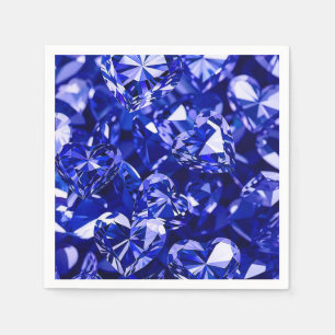 Blue Crystal Diamond Hearts Serviette