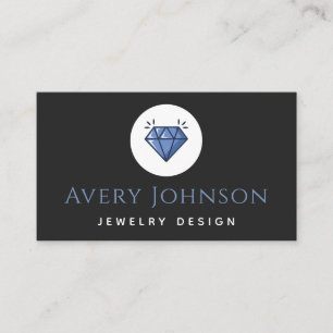 Blue Crystal Diamond Juwelier Design Social Media Visitenkarte