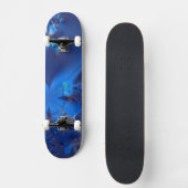 Blue Crystal Fraktal Skateboard (Vorderseite)