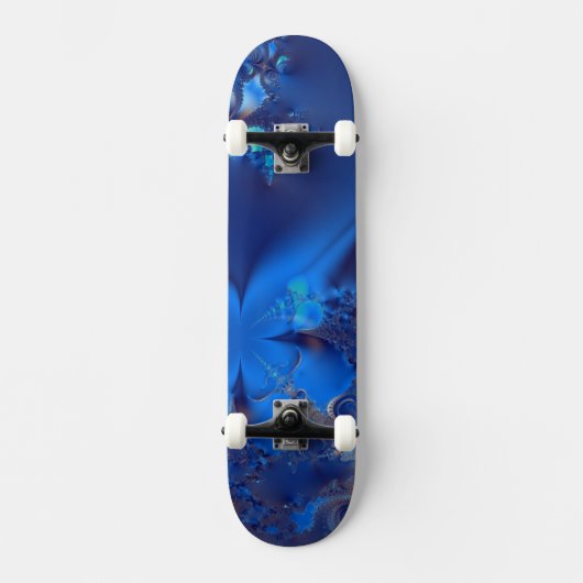 Blue Crystal Fraktal Skateboard (Vorderseite)