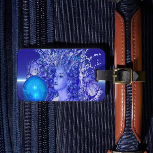 Blue Crystal Luggage Tag Gepäckanhänger (Vorderseite Insitu 4)