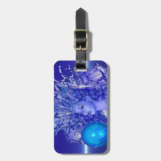 Blue Crystal Luggage Tag Gepäckanhänger (Vorderseite vertikal)