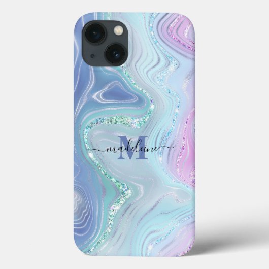 Blue Crystal Marble Iridescent Agate Case-Mate iPh Case-Mate iPhone Hülle (Rückseite)
