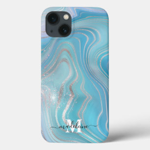 Blue Crystal Marble Iridescent Agate Case-Mate iPhone Hülle
