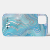 Blue Crystal Marble Iridescent Agate Case-Mate iPhone Hülle (Rückseite (Horizontal))