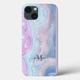Blue Crystal Marble Iridescent Agate Case-Mate iPhone Hülle