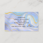 Blue Crystal Marble Iridescent Agate herausragend Visitenkarte (Rückseite)