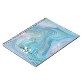 Blue Crystal Marble Iridescent Agate Notizblock (Linke Seite)