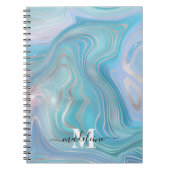 Blue Crystal Marble Iridescent Agate Notizblock (Vorderseite)