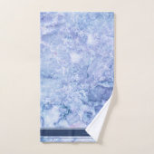 Blue Crystal Monogram Name Marble Agate Custom Badhandtuch Set (Handtuch)