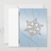 Blue Crystal Snowflake Hochzeit Einladung (Vorderseite)