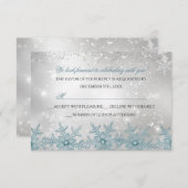 Blue Crystal Snowflake Weihnachten Party UAWG RSVP Karte (Vorne/Hinten)