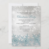 Blue Crystal Snowflake Weihnachts-Party laden Einladung (Vorderseite)
