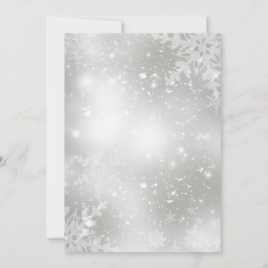 Blue Crystal Snowflake Weihnachts-Party laden Einladung (Rückseite)