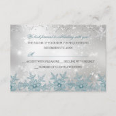 Blue Crystal Snowflake Weihnachts-Party UAWG RSVP Karte (Vorderseite)